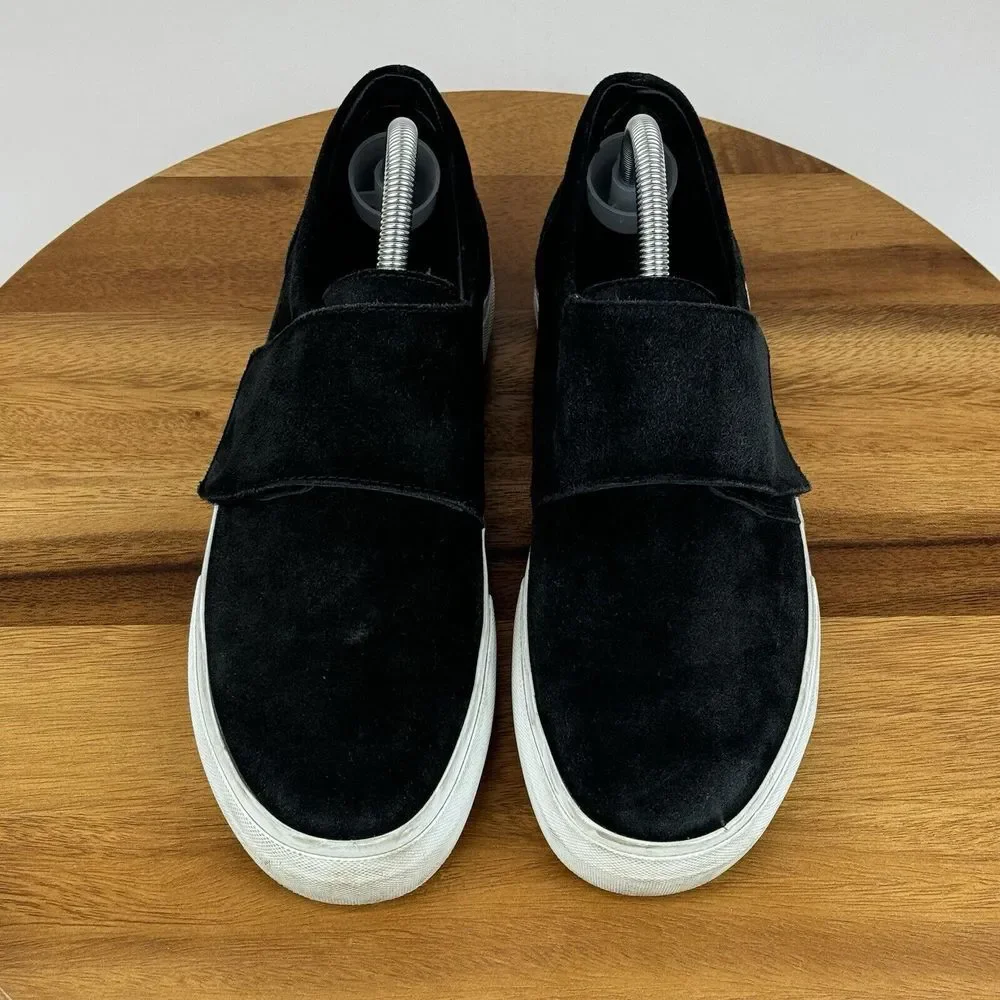 Womens Vince Cage Black Suede Casual Slip On Platform Sneakers Shoes‎ Size 9 M
